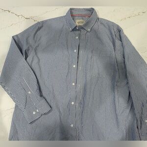 Oxford Blue Stripe Men's Dress Shirt - Oxford size xl.